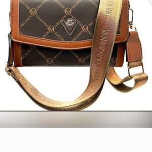 Valentino Orlandi Brown and Gold Crossbody Bag